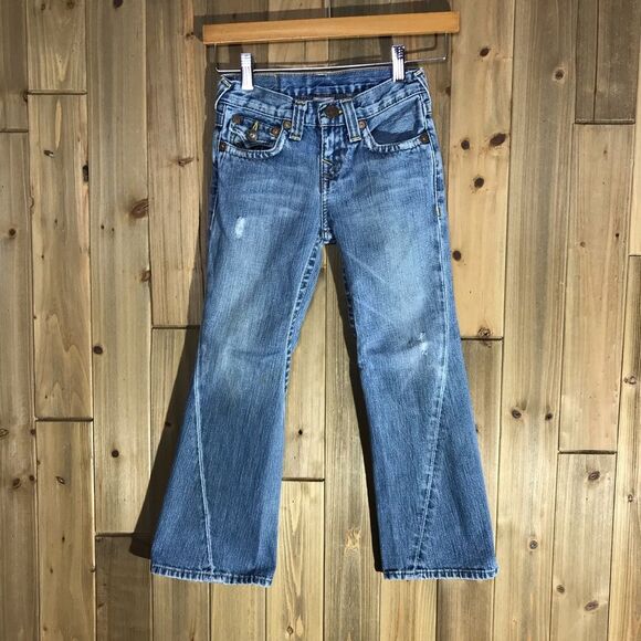 True Religion Girl’s Joey Flare Boot Cut Distressed Denim Jeans Size 6 - Picture 15 of 15